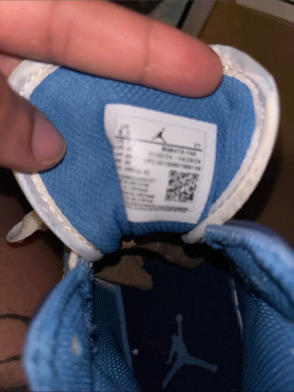Jordan High-Top Sneakers in Light Blue, Navy and White